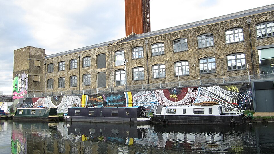 The Lea Navigation at Hackney Wick in London