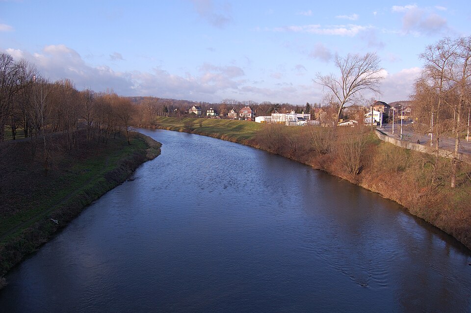 Řeka Ostravice v Ostravě