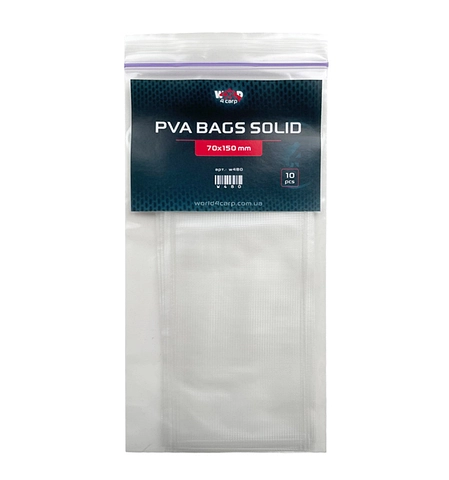 ПВА мішок World4Carp PVA BAG SOLID, 70x150 мм, 10 шт