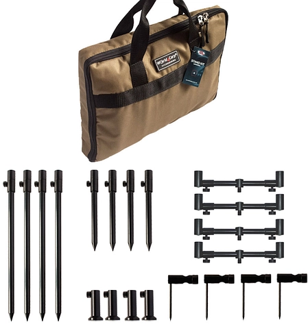 Набір стійок з телескопічними буз-барами World4Carp Stand Kit Universal MAX 4